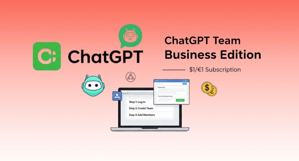 首月 1 美元歐元 訂閱「ChatGPT Team 商務版」- 操作教學